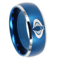 8MM Cobra Dome Brushed Blue 2 Tone Tungsten Wedding Ring