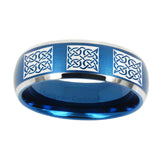 8mm-Multiple-Celtic-Dome-Brushed-Blue-2-Tone-Tungsten-Carbide-Rings-for-Men