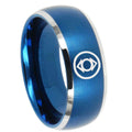 8MM Indigo Lanterns Dome Matte Blue Tungsten Ring For Men