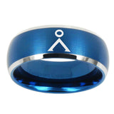 10mm-Stargate-Dome-Brushed-Blue-2-Tone-Tungsten-Carbide-Mens-Engagement-Ring