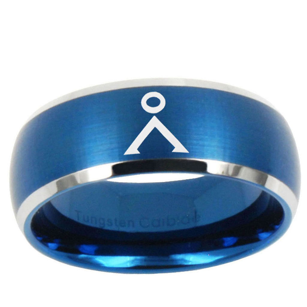 5MMStargate Dome Brushed Blue 2 Tone Tungsten Engagement Ring
