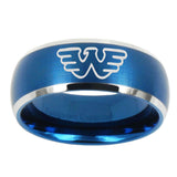 10mm-Waylon-Jennings-Dome-Brushed-Blue-2-Tone-Tungsten-Men's-Engagement-Ring