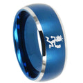 8MM Hatchet Man Dome Brushed Blue 2 Tone Tungsten Anniversary Ring