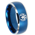 8MM Love Power Rangers Dome Brushed Blue 2 Tone Tungsten Ring