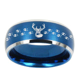 10mm-Deer-Antler-Dome-Brushed-Blue-2-Tone-Tungsten-Mens-Wedding-Band