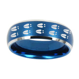 8mm-Deer-Tracks-Dome-Brushed-Blue-2-Tone-Tungsten-Carbide-Custom-Ring-for-Men