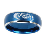 8mm-Dragon-Dome-Brushed-Blue-2-Tone-Tungsten-Carbide-Men's-Engagement-Ring