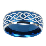 10mm-Celtic-Knot-Dome-Brushed-Blue-2-Tone-Tungsten-Mens-Wedding-Band