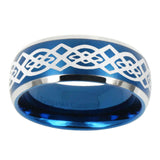 10mm-Celtic-Knot-Dome-Brushed-Blue-2-Tone-Tungsten-Carbide-Engagement-Ring