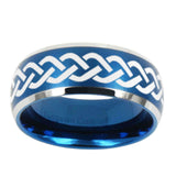 10mm-Laser-Celtic-Knot-Dome-Brushed-Blue-2-Tone-Tungsten-Mens-Wedding-Band