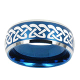 10mm-Celtic-Knot-Love-Dome-Brushed-Blue-2-Tone-Tungsten-Mens-Wedding-Band