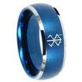8MM Stigma Sangrando Berserk Inspired Dome Matte Blue Carbon Fiber Rings