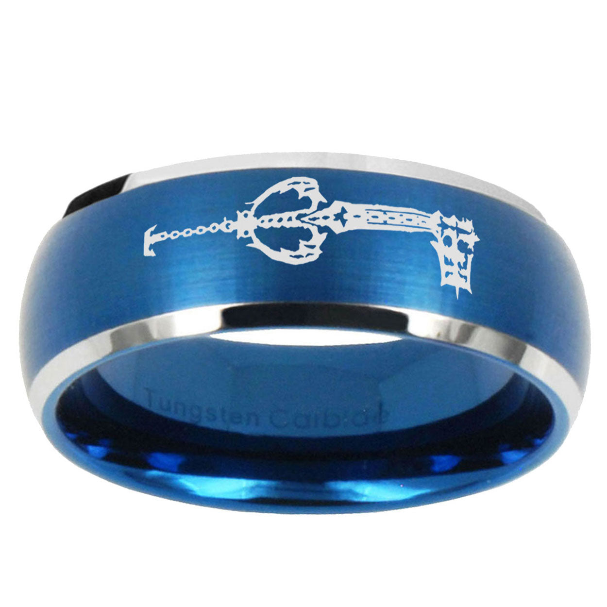 5MMkingdom heart keyblades Dome Matte Blue Carbon Fiber Rings