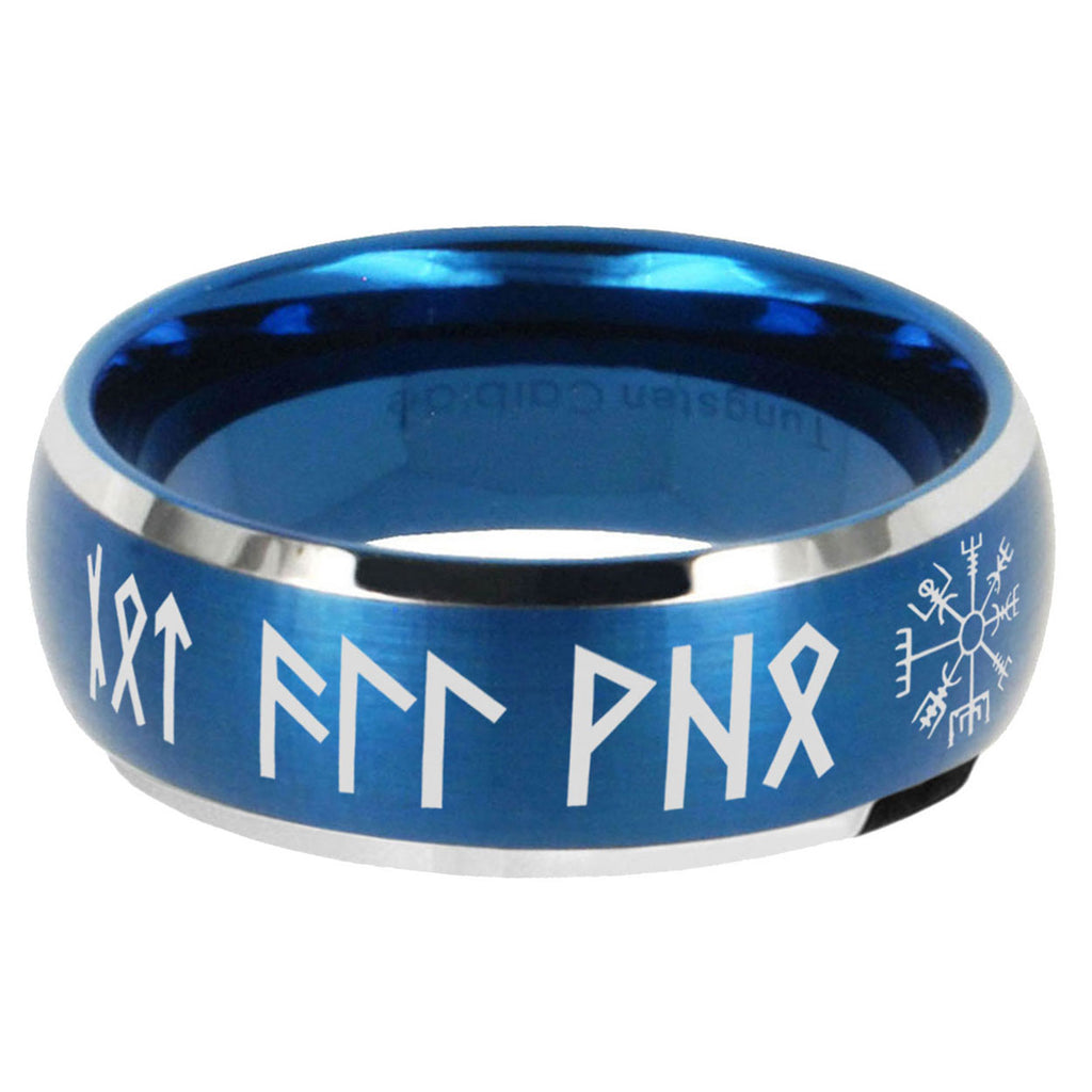 5MMViking Dome Matte Blue Carbon Fiber Rings