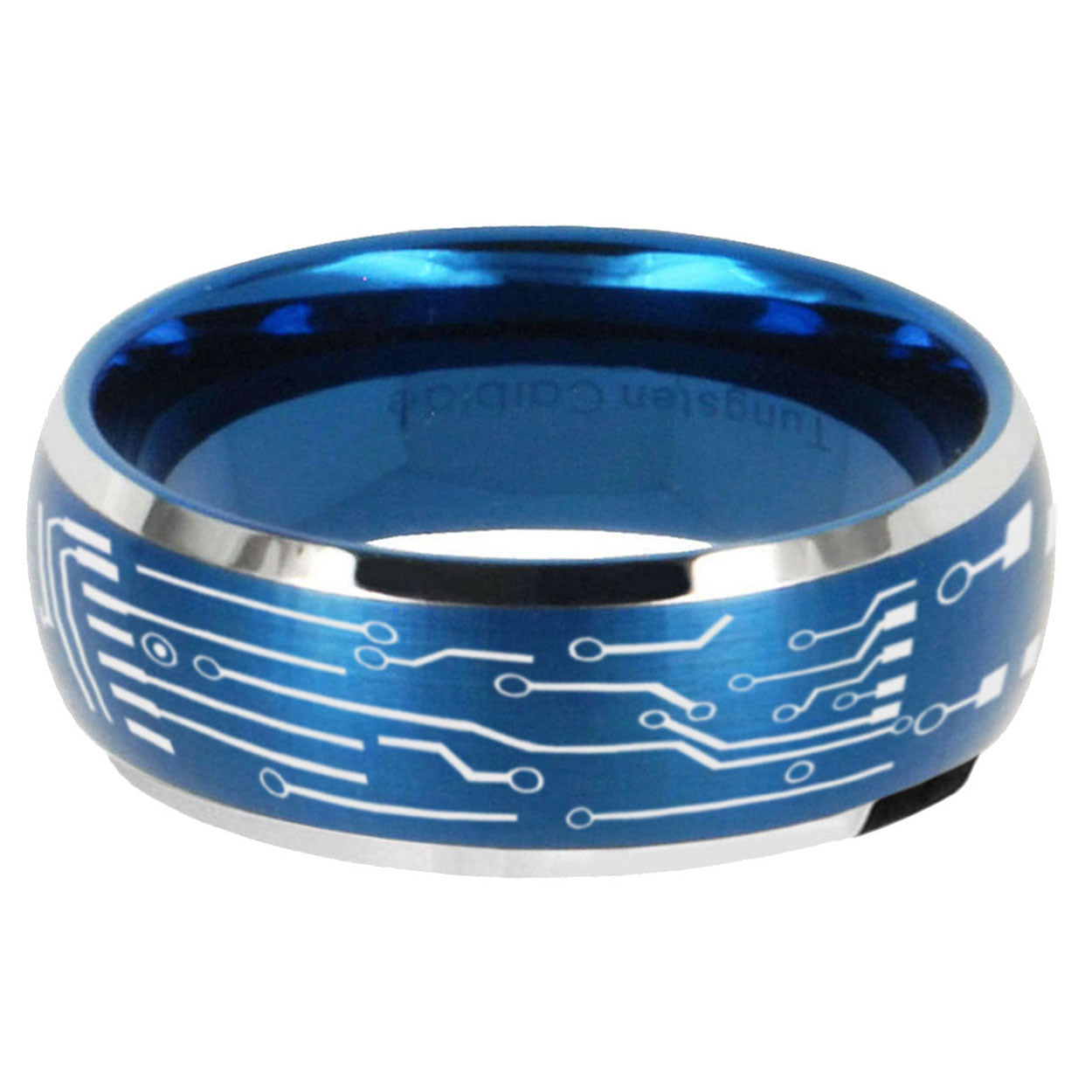 5MMCircuit Board Dome Matte Blue Carbon Fiber Rings