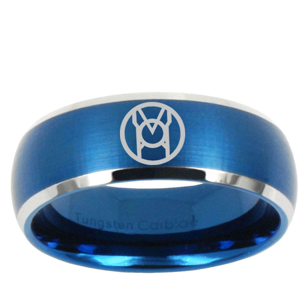 5MMLarfleeze Green Lantern Dome Matte Blue Carbon Fiber Rings