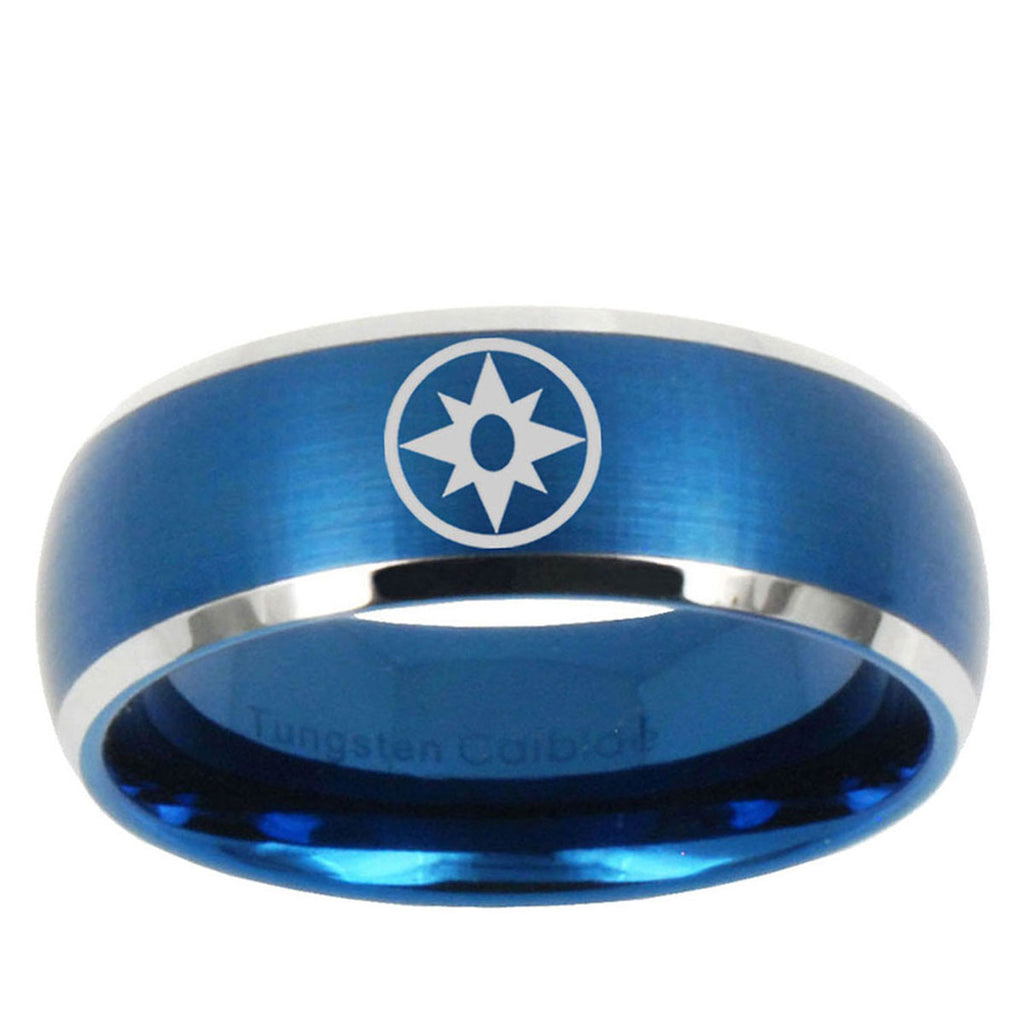 5MMStar Sapphire Lantern Dome Matte Blue Carbon Fiber Rings