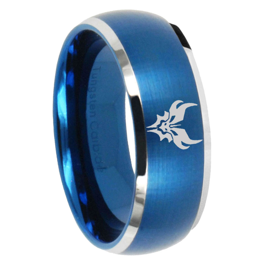 8MM Transformers Shatterback Dome Matte Blue Carbon Fiber Rings