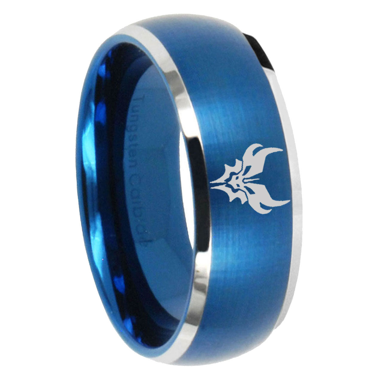 8MM Transformers Shatterback Dome Matte Blue Carbon Fiber Rings