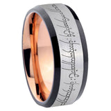 8mm Lord Of The Rings Beveled Edge Rose Gold Silver Tungsten Carbide Mens Rings
