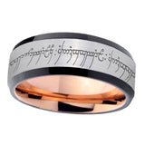 6, 8mm Lord Of The Rings Beveled Edge Rose Gold Silver Tungsten Carbide Mens Rings