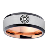 6, 8mm Blue Lantern Beveled Edge Rose Gold Silver Fashionable Rings For Men