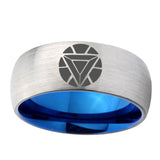 6, 8mm Iron Man Art Reactor Dome Blue Silver Manly Rings