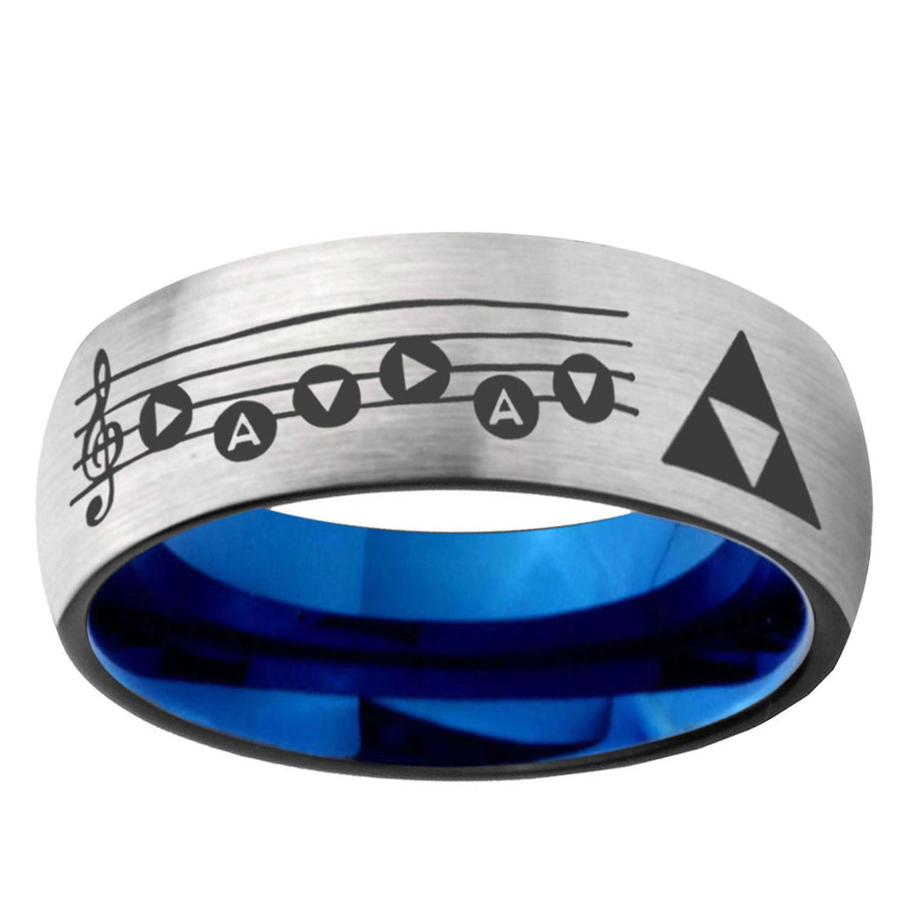 6, 8mm Ocarina Songs Zelda Dome Blue Silver Manly Rings