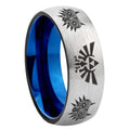 8MM Zelda Majora's Mask Dome Blue Gray Tungsten Wedding Band
