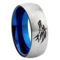 8MM Wolf Dome Blue Gray Tungsten Promise Ring