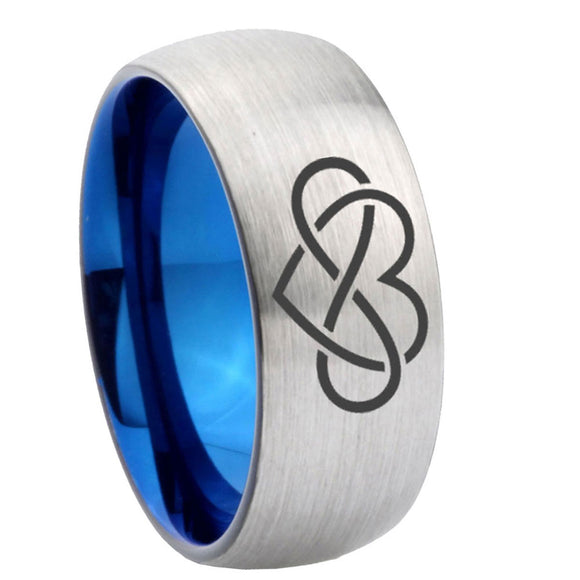 8mm-Infinity-Love-Dome-Tungsten-Carbide-Silver-Blue-Wedding-Band-Mens