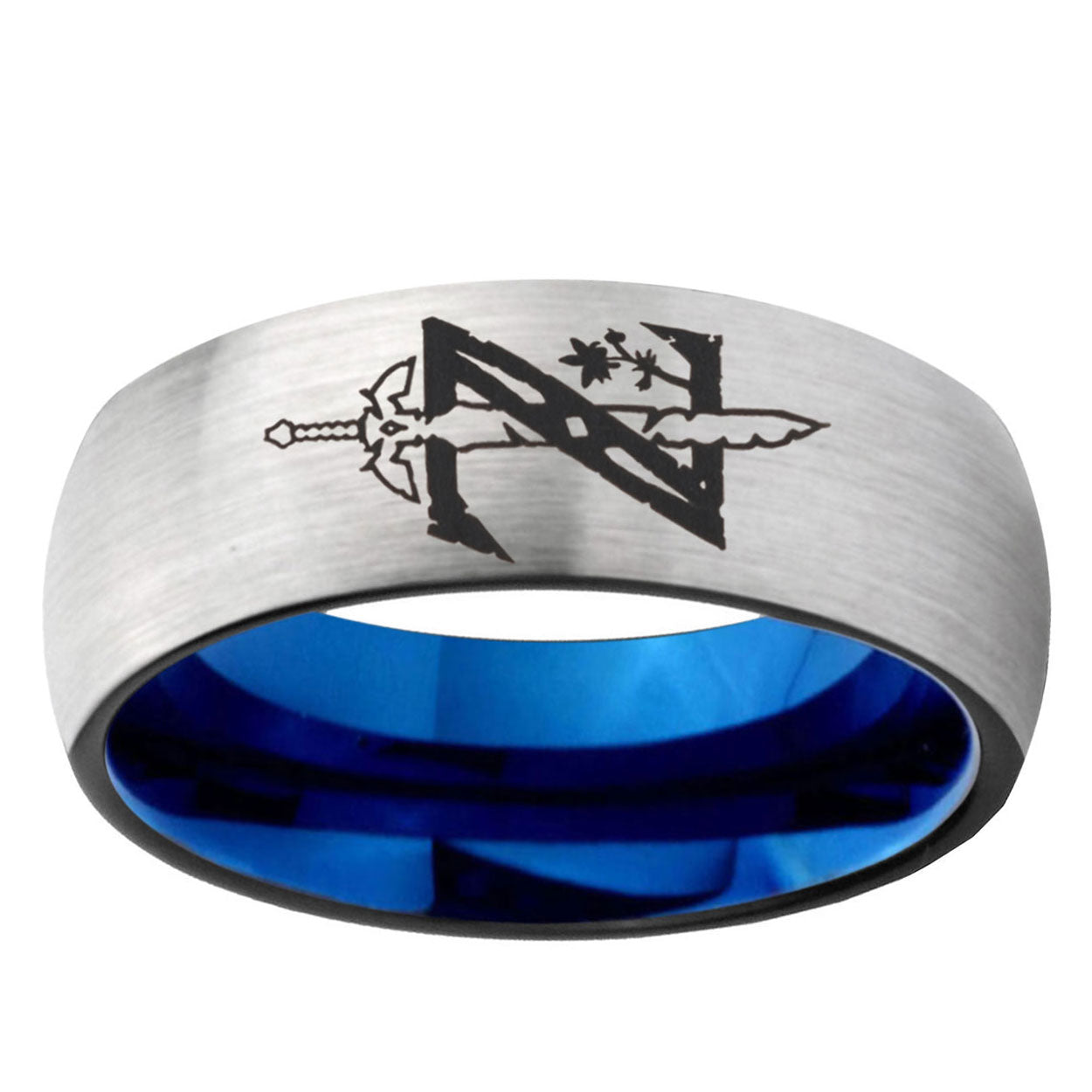6, 8mm Zelda Breath Of The Wild Dome Blue Silver Manly Rings