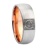 8mm-Dome-Silver-and-Rose-Gold-Tungsten-Floral-Initial-Letter-Q,-Monogram-Ring