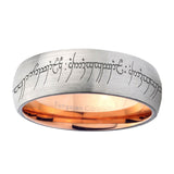 6, 8mm Lord Of The Rings Dome Rose Gold Silver Carbon Fiber Wedding Band