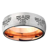 6mm Multiple Zelda Skyward Sword Dome Gray And Rose Gold Tungsten Engagement Ring