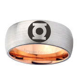 6, 8mm Green Lantern Dome Rose Gold Silver Tungsten Wedding Rings