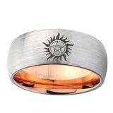 6, 8mm Supernatural Dome Rose Gold Silver Tungsten Wedding Rings