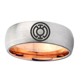 6, 8mm Blue Lantern Dome Rose Gold Silver Tungsten Wedding Rings