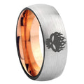 8MM Offspring Dome Rose Gold Gray Tungsten Ring For Men