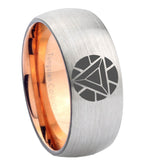 8mm Iron Man Art Reactor Dome Rose Gold Silver Carbon Fiber Wedding Band