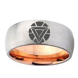 6, 8mm Iron Man Art Reactor Dome Rose Gold Silver Carbon Fiber Wedding Band