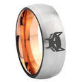 8MM Maximal Dome Rose Gold Gray Tungsten Promise Ring Guys