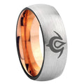 8MM Naga Dome Rose Gold Gray Tungsten Personalized Ring