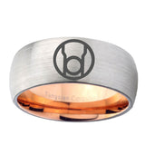 6, 8mm Red Lantern Dome Rose Gold Silver Mens Engravable Rings