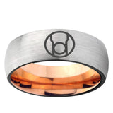 6, 8mm Red Lantern Dome Rose Gold Silver Mens Engravable Rings