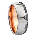 DC Washington City Dome Brushed Gray Tungsten Rose Gold Ring