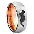 8MM Otter Dome Rose Gold Gray Tungsten Engravable Ring