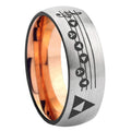 8MM Ocarina Songs Zelda Dome Rose Gold Gray Tungsten Wedding Band
