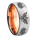 8MM Zelda Majora's Mask Dome Rose Gold Gray Tungsten Wedding Band