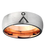 6mm Stargate Dome Gray And Rose Gold Tungsten Carbide Ring for Men